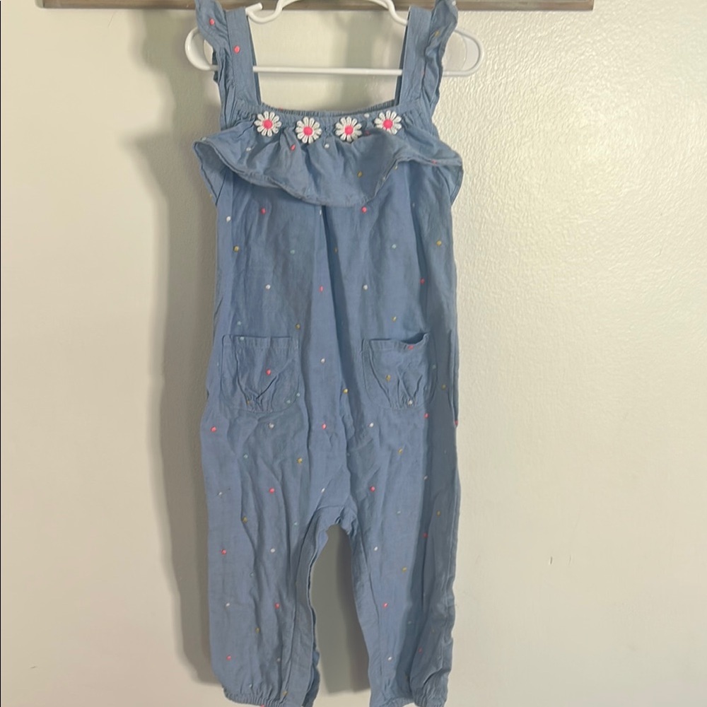 Kids Blue Floral Jumpsuit